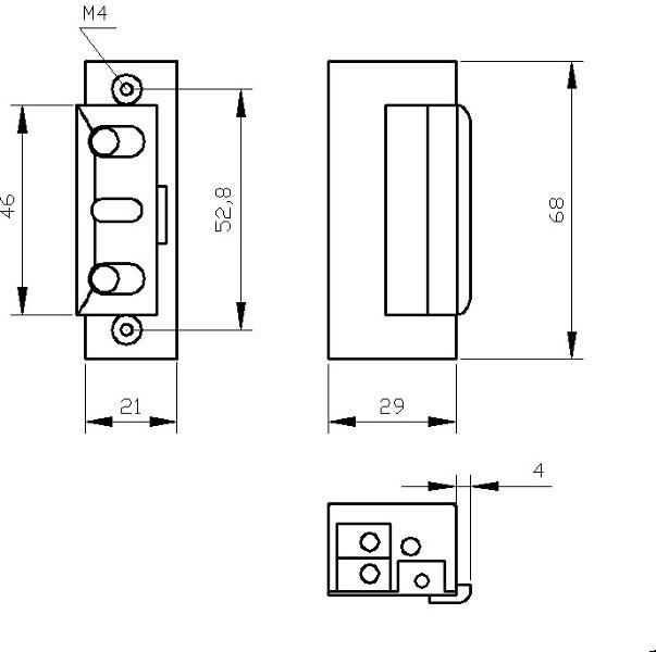 ZACZEP ELEKTRA R4 12V - schemat montażowy wymiary montażowe